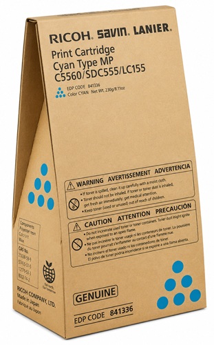 Toner TYPE S1 Cian / Ricoh 841336 | 2608 – Ricoh 841336 TYPE S1 es un tóner Original Cian para impresoras y copiadoras Ricoh, Tecnología de impresión: Láser, Rendimiento estimado: 18.000 páginas, Compatibilidad: Ricoh 3260C, 5560, 5560V