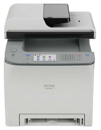 Multifuncional Láser Color / Ricoh C125 MF | 2608 – Ricoh C125 MF 434059 Impresora multifuncional láser color con funciones de impresión, copia, escaneo y fax, Velocidad: 26 ppm, Resolución: 2.400 x 600 dpi, Procesador 400 MHz, Memoria RAM: 256MB