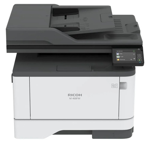 Multifuncional Láser B&N / Ricoh M 400FW | 2608 – Ricoh M 400FW 408535 es una impresora multifuncional láser A4 monocromática con funciones de impresión, copia, escaneo y fax, Velocidad: 40 ppm A4 / 42 ppm Letter, Resolución máxima: 2.400 x 600 dpi 