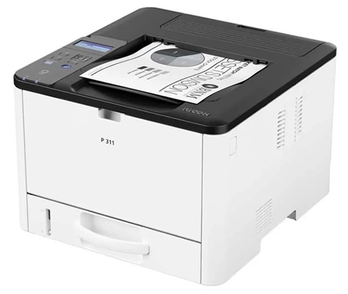 Impresora Láser B&N / Ricoh P 311 | 2608 – Ricoh P 311 408526 es una impresora láser monocromática de escritorio, Velocidad de impresión: 32 ppm A4 / 34 ppm Letter, Resolución máxima: 1.200 dpi, Procesador 350 MHz, Memoria RAM 128 MB, Dúplex automático