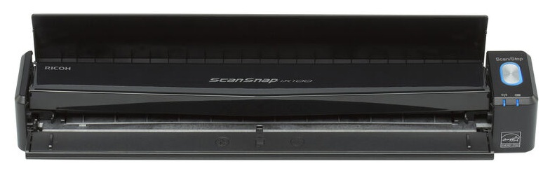 Escáner Portátil / Ricoh ScanSnap iX100 | 2608 – Ricoh ScanSnap iX100 PA03688-B005 Escáner portátil inalámbrico de alimentación manual y escaneo símplex, Velocidad de escaneo: 5.2 seg/pág a 300 dpi, Resolución: 600 dpi, Conectividad: Wi-Fi & USB