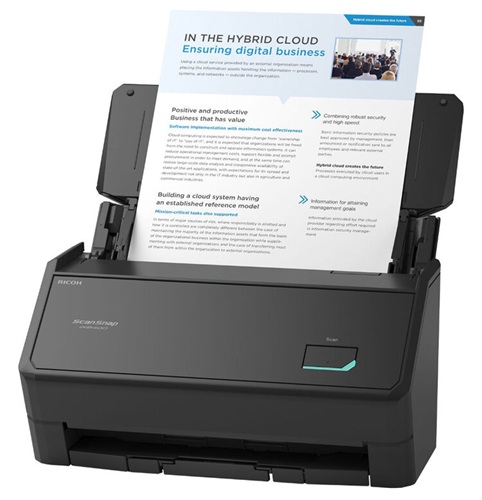 Escáner 45 ppm / Ricoh ScanSnap iX2400 | 2608 – Ricoh ScanSnap iX2400 PA03870-B005 es un escáner de documentos con alimentador automático ADF, alimentación manual y escaneo dúplex, Velocidad de escaneo: 45 ppm / 90 ipm, Resolución óptica: 600 dpi