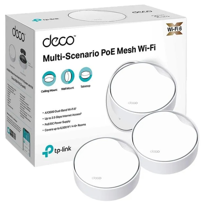 Router Mesh Wi-Fi 6 2976 Mbps / TP-Link DECO X50 Pack x3 | 2502 - Router Wi-Fi 6 Mesh Inteligente con tecnología AI-Driven de Doble Banda AX3000 de alta velocidad y amplia cobertura, Modos de Funcionamiento: Router & Punto de acceso, 2-Antenas internas