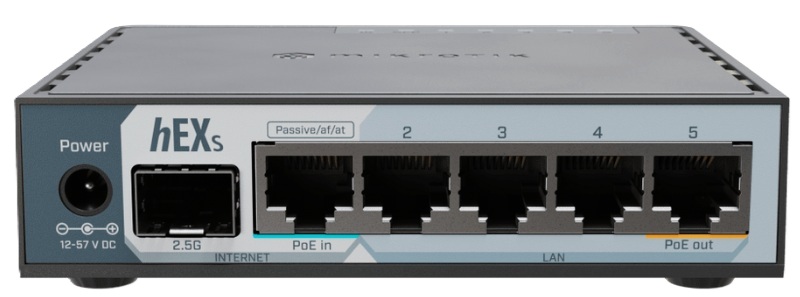 Router 5-Puertos Gigabit / MikroTik E60IUGS (hEX S) | 2603 - MikroTik E60IUGS es un router balanceador diseñado para redes de alto rendimiento en pequeñas oficinas, integrando 5 puertos Gigabit Ethernet con soporte de bonding, un puerto SFP 2.5G