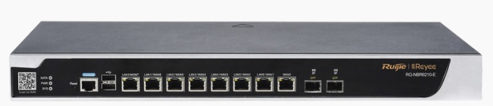 Router de Seguridad / Ruijie RG-NBR6210-E | 2603 - Ruijie RG-NBR6210-E es un router de seguridad gestionable en la nube diseñado para redes de alto rendimiento, incorpora 8 puertos 10/100/1000Base-T, 2 puertos SFP 1000Base-X, procesador de 3 núcleos