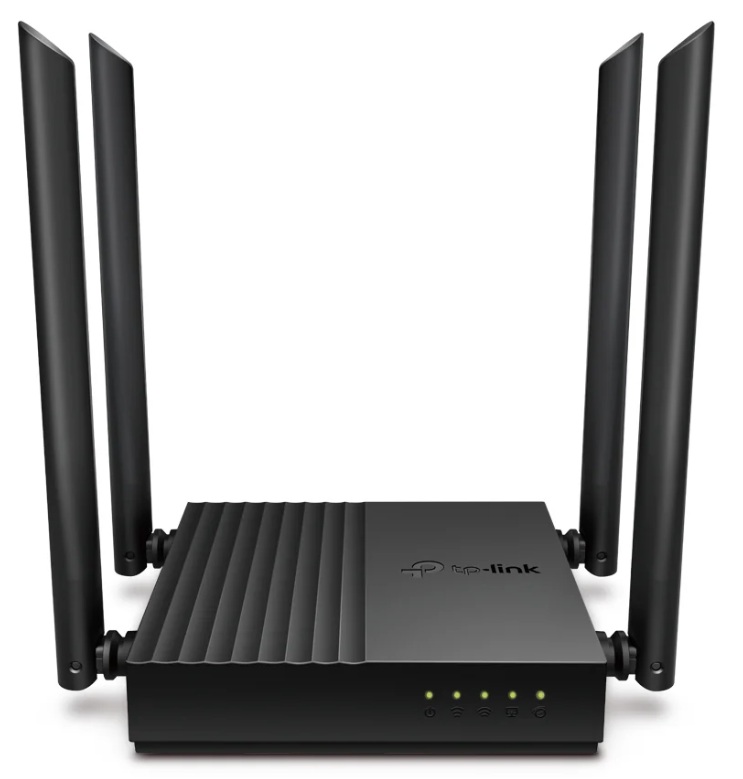 Router Wi-Fi 5 1267 Mbps / TP-Link Archer C64 | 2501 - Router TP-Link inalámbrico Wi-Fi 5 AC1200 de doble banda, Velocidad: 1267 Mbps (867 Mbps en 5Ghz + 400 Mbps en 2.4Ghz, Processor de 1.2Ghz, Interfaces: 1-Puerto WAN Gigabit, 4-Puertos LAN Gigabit