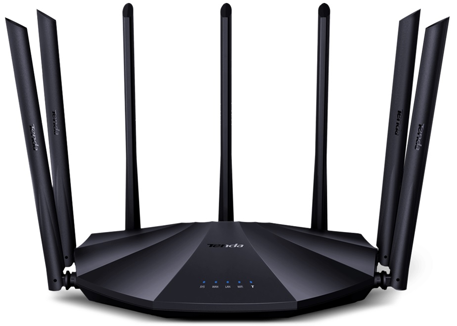 Router Tenda AC23 Dual Band / Wi-Fi 5 / 2033 Mbps | 2211 - Router Wi-Fi 5 Dual-Band con 7-Antenas 6dBi y 4-Flujos de datos, Wi-Fi 802.11ac wave2, Velocidad 2033 Mbps, 1-Puerto WAN Gigabit, 3-Puertos LAN Gigabit, MU-MIMO 4x4, Procesador Dual-Core 1Ghz