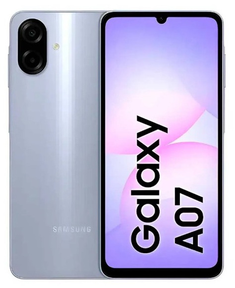 Smartphone 4G / Samsung Galaxy A07 violet | 2607 – Samsung Galaxy A07 SM-A075MLVDLTC es un smartphone 4G con pantalla PLS LCD HD+ 6.7'', Resolución 720 × 1600, Frecuencia de actualización 90 Hz, Procesador Octa-Core 2.2GHz + 2.0GHz, Memoria RAM: 4G
