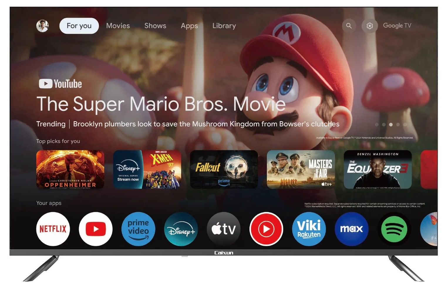 Smart TV UHD 4K de 50'' / Caixun C50VAUGQ | 2605 – Caixun C50VAUGQ es un televisor diseñado con pantalla QLED de 50'' UHD 4K, marco delgado, sistema operativo Google TV, memoria interna de 8 GB, procesador IMG BXE4 de 4 núcleos, comandos de voz