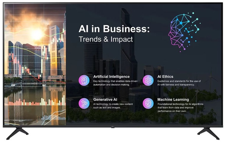 Smart TV Signage 16x7 – 65'' UHD 4K / LG 65PK640S0SB | 2607 – LG 65PK640S0SB.AWCQ es un TV UHD de 65'' diseñado para señalización digital 16/7. Ofrece una resolución de 3840 × 2160, Retroiluminación: Direct LED, Brillo: 300 cd/m², Frecuencia 60 Hz 