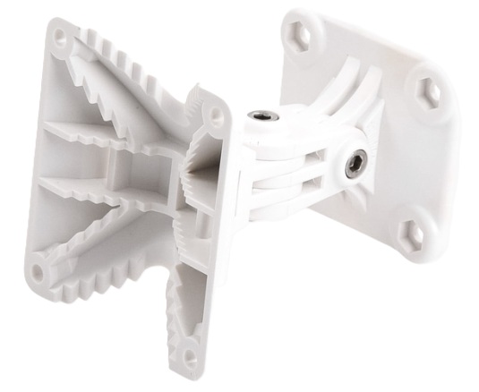 Soporte de montaje / MikroTik QMP-LHG | 2603 - MikroTik QMP-LHG es un adaptador de montaje avanzado diseñado para facilitar la alineación de antenas de la serie LHG en paredes o postes, permite una rotación de hasta 140 grados en los planos horizontal