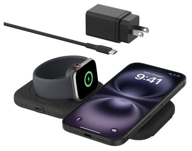 Cargador Inalámbrico de 15W / Belkin WIZ026ttBK | 2604 – Belkin WIZ026ttBK es una estación de carga inalámbrica diseñada para alimentar simultáneamente un iPhone y un Apple Watch. Tecnología MagSafe para suministrar hasta 15W de carga rápida a iPhone