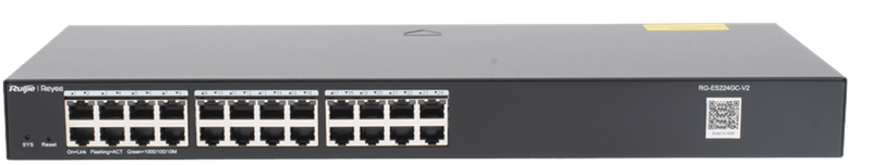 Switch 24-Puertos / Ruijie RG-ES224GC-V2 | 2508 - Ruijie RG-ES224GC-V2 es un switch administrable sin PoE con funciones capa 2 diseñado para aplicaciones de red en entornos como CCTV, pequeñas y medianas empresas, educación, hotelería y comercio