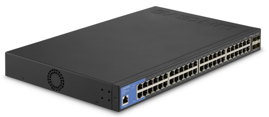 Switch 48-Puertos / Linksys LGS352C | 2405 - Switch Administrable Capa 3, 48-Puertos LAN, 4-Puertos SFP+ 10G, Memoria RAM 512MB, Conmutación 176Gbps, Tasa Reenvío 130.95Mpps, Direcciones MAC 32K, Jumbo Frame 12K, 256 VLANs, QoS 