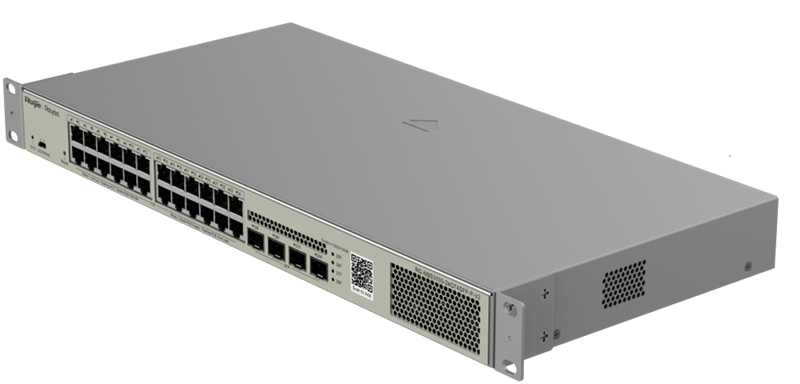 Switch PoE 24-Puertos / Ruijie RG-NBS3100-24GT4SFP-P-V2 | 2508 - Ruijie RG-NBS3100-24GT4SFP-P-V2 es un switch PoE administrable en la nube con funciones de capa 2, diseñado para redes empresariales que requieren alto rendimiento, seguridad y facilidad