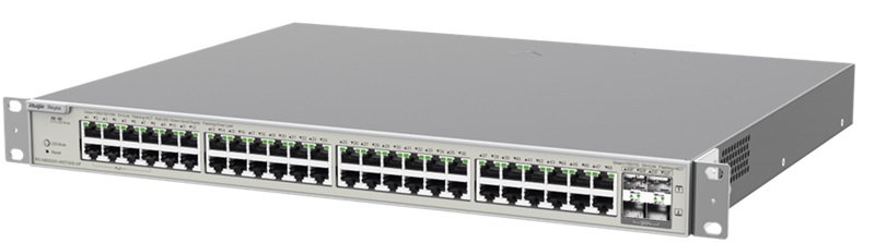 Switch PoE 48 Puertos / Ruijie RG-NBS5200-48GT4XS-UP | 2508 - Ruijie RG-NBS5200-48GT4XS-UP es un switch administrable con funciones de capa 3 diseñado para entornos empresariales que requieren alto rendimiento, gestión avanzada y alimentación PoE