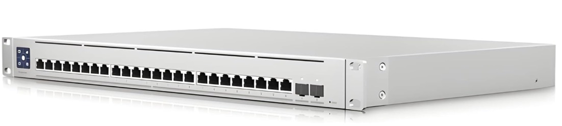 Switch PoE 24-Puertos / Ubiquiti USW-Enterprise-24-POE | 2507 - Switch Ubiquiti USW-Enterprise-24-PoE gestionado de capa 3 de la serie UniFi Enterprise, diseñado para redes empresariales de alto rendimiento. Puertos: 12x RJ45 Ethernet 2.5G + 12x RJ45