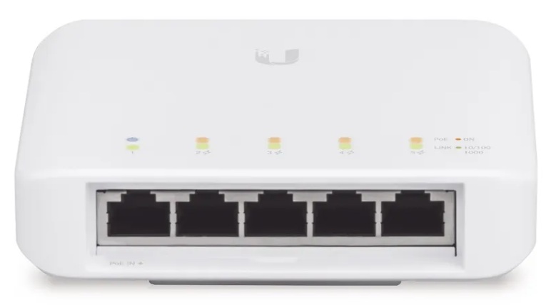Switch PoE  5-Puertos / Ubiquiti USW-Flex | 2507 - Switch Ubiquiti USW-Flex gestionado de capa 2 de la serie UniFi, diseñado para ofrecer conectividad Gigabit y alimentación PoE en entornos interiores o exteriores. Diseño compacto y resistente (1IP55)