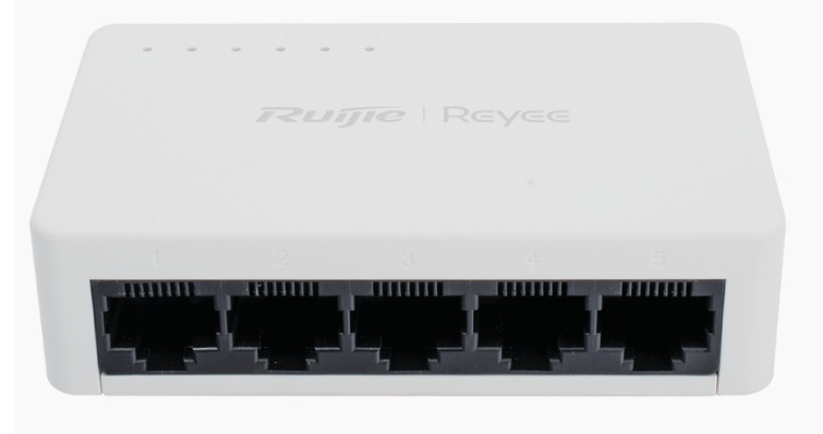 Switch  5-Puertos / Ruijie RG-ES05G-L | 2508 - Ruijie RG-ES05G-L es un switch sin PoE no gestionado con funciones de capa 2, diseñado para entornos domésticos, comerciales pequeños y aplicaciones de videovigilancia donde se requiere conectividad Gigabit