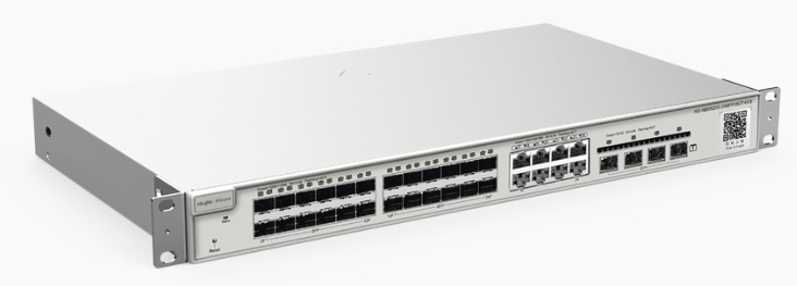 Switch SFP 24-Puertos / Ruijie RG-NBS5200-24SFP/8GT4XS | 2508 - Ruijie RG-NBS5200-24SFP/8GT4XS es un switch de fibra administrable de capa 3 No PoE diseñado para redes empresariales que requieren alto rendimiento, escalabilidad y gestión avanzada