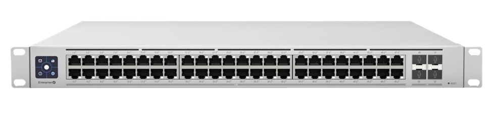 Switch PoE 48-Puertos / Ubiquiti USW-ENTERPRISE-48-POE | 2507 - Switch Ubiquiti USW-Enterprise-48-PoE gestionado Capa 3 serie UniFi Enterprise, diseñado para redes empresariales de alto rendimiento. Puertos: 48x RJ45 Ethernet 100Mb/1G/2.5G + 4x SFP+