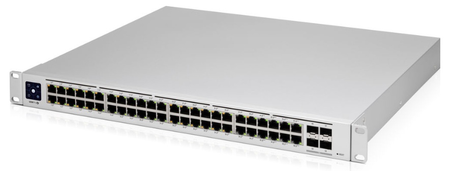 Switch 48-Pertos / Ubiquiti USW-PRO-48 | 2507 - Switch Ubiquiti USW-PRO-48 gestionado de capa 2 y 3 de la serie UniFi, Diseñado para redes empresariales que requieren alto rendimiento y gestión avanzada. Puertos: 48x RJ45 Ethernet Gigabit + 4x SFP+ 10G