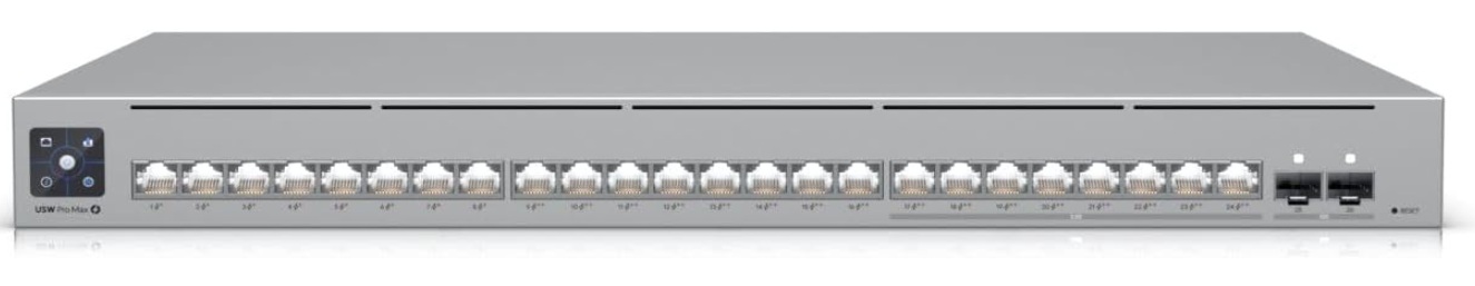 Switch 24-Puertos / Ubiquiti USW-PRO-MAX-24 | 2507 - Switch Ubiquiti USW-Pro-Max-24 gestionado capa 2 y 3 de alto rendimiento, Diseñado para ofrecer alto rendimiento en redes empresariales, UniFi Etherlighting incluye funciones avanzadas de visibilidad