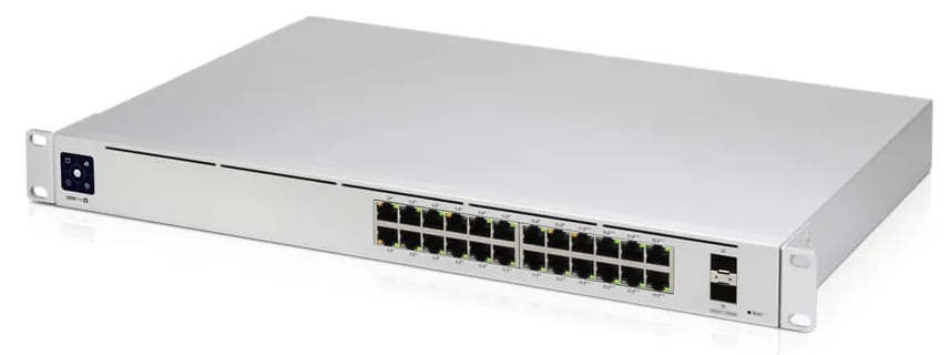 Ubiquiti USW-Pro-24-PoE / Switch 24-Puertos PoE | 2606 – Ubiquiti USW-Pro-24-PoE es un switch diseñado para administración de redes corporativas, Cuenta con dieciséis puertos RJ-45 PoE+, Ocho puertos RJ-45 PoE++, Dos ranuras de fibra 10G SFP+
