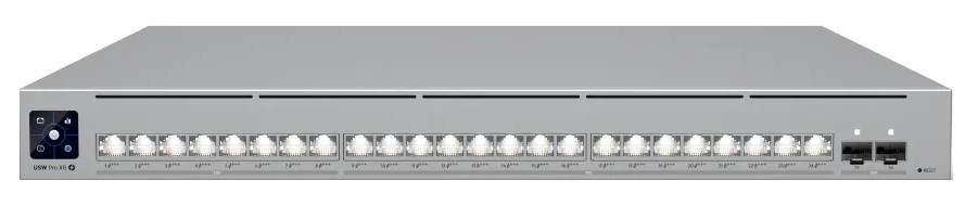 Ubiquiti USW-Pro-XG-24-PoE / Switch 24-Puertos PoE | 2606 – Ubiquiti USW-Pro-XG-24-PoE Switch diseñado para redes empresariales con alta velocidad y demanda de potencia, Compatible con servidores y nodos locales de alto rendimiento, 16 puertos 10G