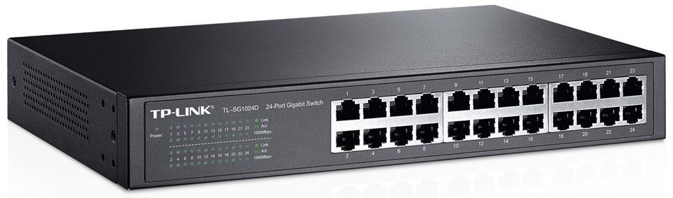 Switch 24-Puertos / TP-Link TL-SG1024D | 2502 - Switch No Administrable con Funciones de Capa 2, 24 Puertos Ethernet Gigabit, Capacidad de Switcheo 48Gbps, Tasa de Reenvío de Paquetes 35.7Mpps, Tabla MAC Address 8K, Memoria búfer 10KB, Jumbo Frame 10K