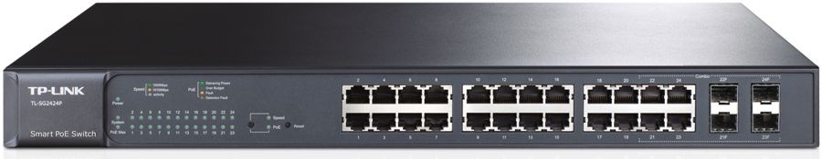 TP-Link TL-SG3428 / Switch 24-Puertos | 2502 - Switch Gigabit Administrable con 24-Puertos LAN Gigabit + 4-Puertos SFP, 1-Puerto de consola RJ45, 1-Puerto micro-USB, Capa 2, Capacidad de Conmutación 56Gbps, Capacidad de Procesamiento 41.66 Mpps 