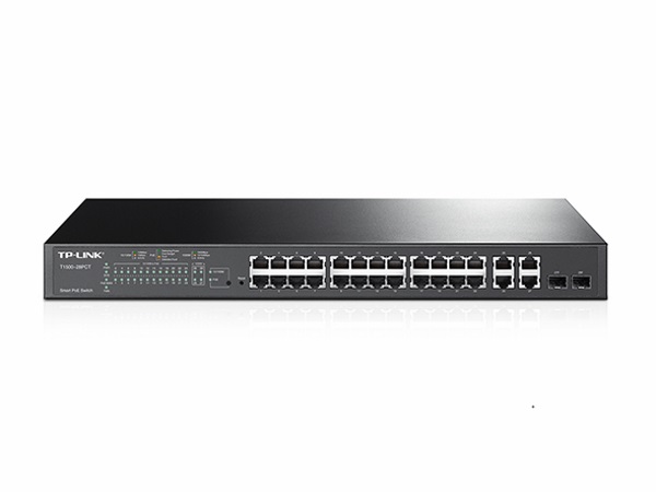 Switch 24-Puertos PoE+ / TP-Link TL-SL1226P | 2502 - Switch No Administrable optimizado para Video Vigilancia IP con 24-Puertos LAN 10/100 PoE+, 2-Puertos LAN Gigabit, 2 Puertos SFP Gigabit, Presupuesto PoE 250W (802.3af & 802.3at), Conmutación 8.8 Gbps
