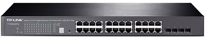 Switch 24-Puertos / TP-Link TL-SG3428X | 2502 - Switch Administrable 24-Puertos LAN Gigabit, 4-Puertos SFP+ 10G, 1-Puerto de consola RJ45, 1-Puerto de consola micro-USB, Capa 2 y 3, Capacidad de Conmutación 128 Gbps, Capacidad de Procesamiento 95 Mpps