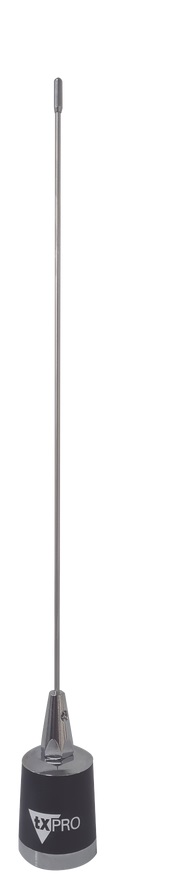 Antena Móvil UHF – TXPRO TX-AM-450-70 | 2111 – Antena Móvil UHF, Omnidireccional, Rango de Frecuencia: 450-470 MHz, Ganancia: 2.4 dB, Potencia: 200 Watts, Conector: Requiere montaje NMO 3/4, Longitud: 29 cm, Ajustable en campo
