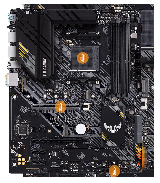 Tarjeta Madre AMD / ASUS TUF GAMING B550-PLUS | 2605 – ASUS TUF GAMING B550-PLUS es una tarjeta madre diseñada para ensambles de videojuegos de alto rendimiento, equipada con zócalo AMD AM4 compatible con procesadores Ryzen de series 5000, 4000 y 3000