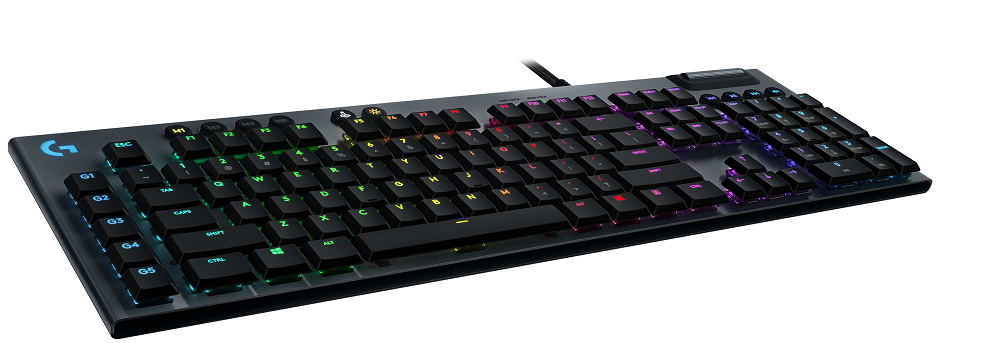 Teclado Gaming - Logitech G815 / 920-008984 | 2109 - Teclado mecánico, RGB Lightsync, 5 teclas G dedicadas, 2 perfiles de iluminación, 3 perfiles de macros de teclas G, Control multimedia, Rueda de volumen, Interruptor mecánico: GL táctil