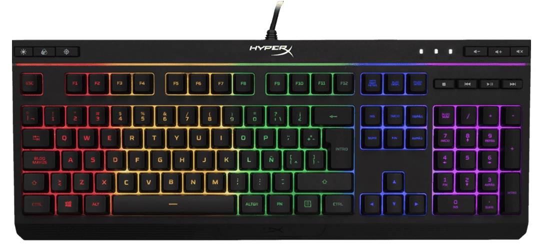 Teclado Gamer con cable / HP HyperX Alloy Core RGB | 2606 – HP HyperX Alloy Core RGB 4P4F5AI#AC8 es un teclado diseñado para jugadores principales mediante efectos dinámicos de iluminación, Dispositivo de membrana posee con barra de luces distintivas