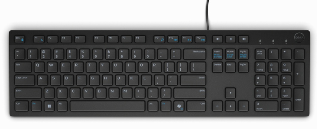 Teclado USB-A / Dell KB216 | 2607 –  Dell KB216 es un teclado alámbrico con distribución en español, diseñado para optimizar las tareas de oficina diarias en entornos corporativos. Ofrece Conectividad plug and play por medio de cable USB integrado, Distri