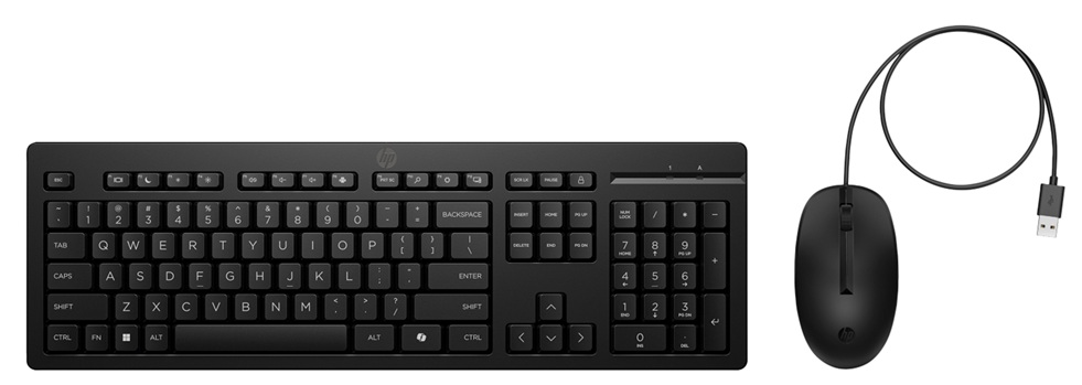 Combo Teclado & Mouse / HP 225 USB-A con cable | 2606 – HP 225 AX2Y7AA#ABE es un teclado diseñado para trabajar de manera productiva cada día mediante una conexión USB, Este dispositivo de tamaño completo incluye ratón de tres botones acoplado