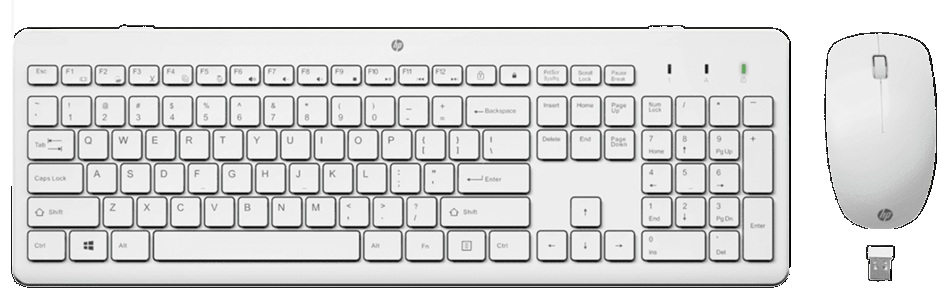 Combo Teclado & Mouse / HP 230 Inalámbrico | 2606 – HP 230 3L1F0AA#ABM es un combo teclado / mouse  diseñado para entornos de computación cómodos y silenciosos mediante una conexión inalámbrica USB, Teclado de tamaño completo, incluye mouse óptico