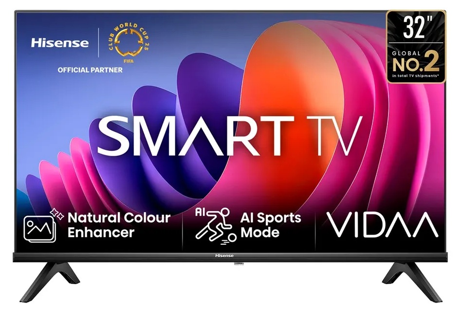 Hisense 32A4NV / Smart TV 32'' LED HD | 2605 – Hisense 32A4NV Televisor diseñado para visualización de video, resolución 1366 x 768, retroiluminación Full Array Local Dimming, tasa de refresco 60Hz, tiempo de respuesta 8.5 ms, sistema operativo VIDAA