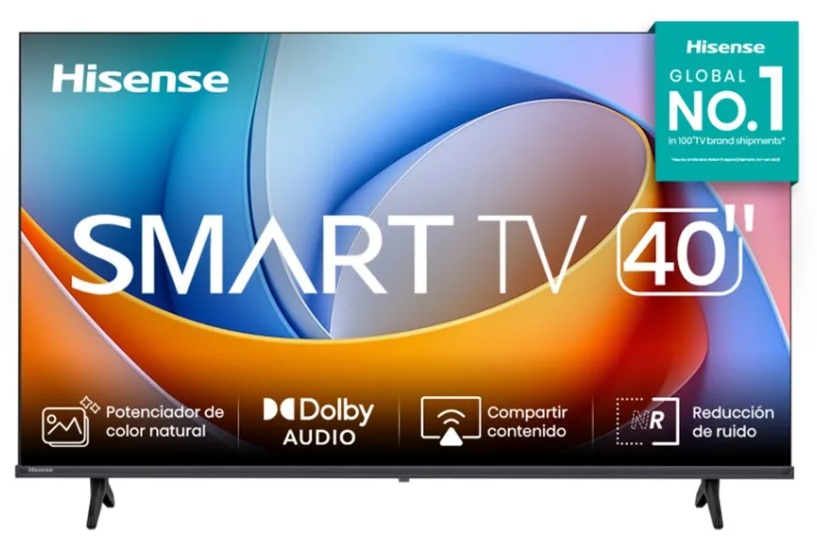 Hisense 40A4NV / Smart TV 40'' DLED Full HD | 2605 – Hisense 40A4NV es un televisor diseñado para recepción y reproducción de video, tecnología Full HD 1920 x 1080, Direct LED, tasa de refresco 60Hz, tiempo de respuesta 9.5 ms, sistema operativo VIDAA