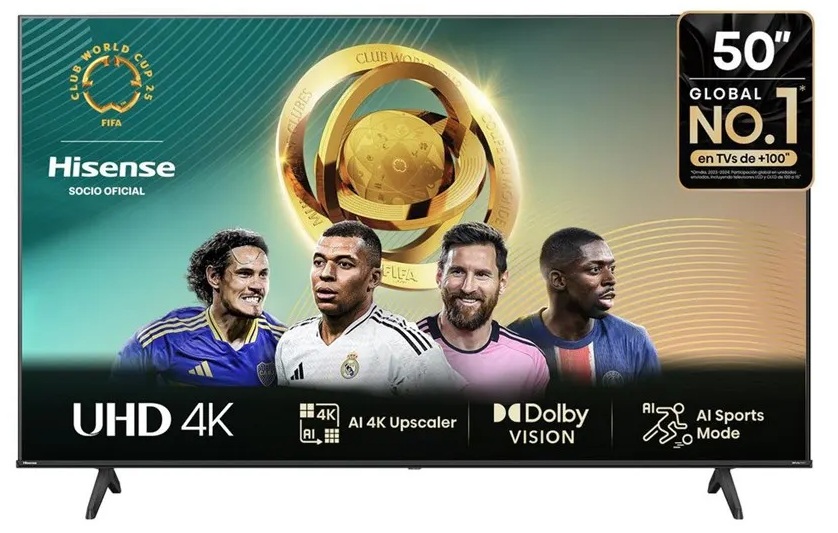 Hisense 50A6NV / Smart TV 50'' LED UHD 4K | 2605 – Hisense 50A6NV es un televisor diseñado para recepción y reproducción de señales de video, tecnología 4K UHD 3840 x 2160, Direct Full Array, HDR10, HLG, Dolby Vision, tasa de refresco 60Hz