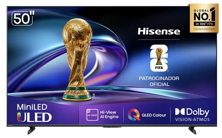 Hisense 50U6QV / Smart TV 50'' ULED UHD 4K | 2605 – Hisense 50U6QV es un televisor diseñado para reproducción de contenido multimedia, tecnología Mini-LED 4K 3840 x 2160, Quantum Dot Color, Full Array Local Dimming, HDR10+, Dolby Vision IQ