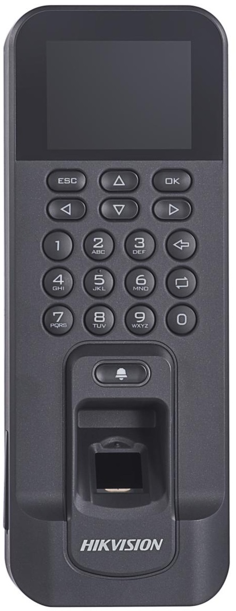 Terminal de Control de Acceso / Hikvision DS-K1T804AMF | 2603 - Hikvision DS-K1T804AMF es un terminal biométrico autónomo diseñado para el control de acceso y gestión de asistencia, lector de huellas dactilares óptico, lector de tarjetas MIFARE