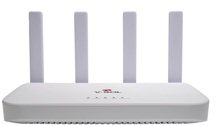 Terminal ONU Dual G-EPON / V-SOL V2804AX | 2502 – Terminal de fibra óptica ONU Dual G/EPON 1800 Mbps, 4-Puerto Gigabit, 1-Puerto XPON, 1-Puerto USB 3.0, 1-Puerto CATV, SC monomodo, Conector SC/UPC, Distancia: 20 Km, Longitud de onda: 1310 nm & 1490 nm