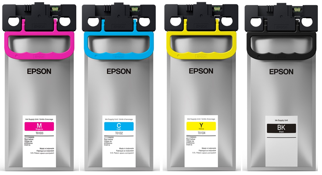 Tinta para Epson WF-C579R / T01D | 2503 - Tinta Original Epson T01D. El Kit Incluye: T01D120 Negro, T01D220 Cian, T01D320 Magenta, T01D420 Amarillo. Impresoras Compatibles: Epson WorkForce Pro WF-C579R 