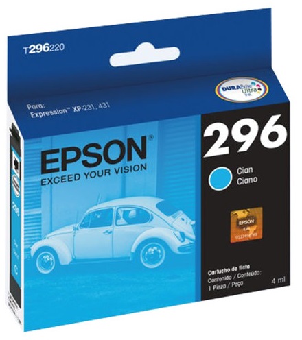 Tinta Epson 296 T296220-AL Cian | 2301 - Tinta Original Epson T296220-AL Cian 