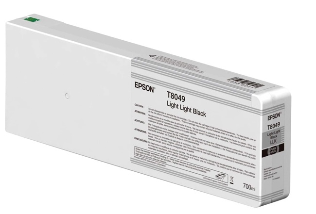Tinta Epson T8049 Gris Claro / 700 ml | 2301 - Cartucho de Tinta Original Epson T804900 Gris Claro de 700 ml. Impresoras Compatibles: Plotter Fotográfico Epson SureColor P6000, P7000, P8000, P9000 