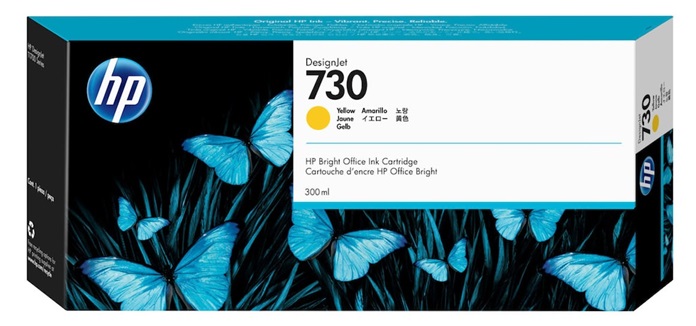 Tinta HP 730 P2V70A Amarillo / 300ml | 2405 - Cartuchos de Tinta Original HP P2V70A Amarillo de 300 ml